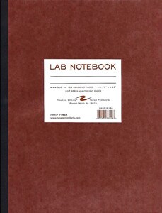 lab notebook red 152 numbered green heavyweight pages